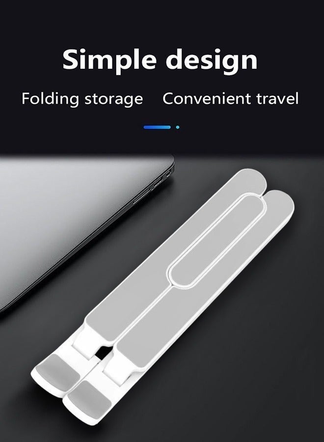 0TO1 TECH Laptop Stand 6-Speed Adjustable ABS Silicone Foldable Portable Laptop Stand for 10-15.6 ft Laptop White - Image 2